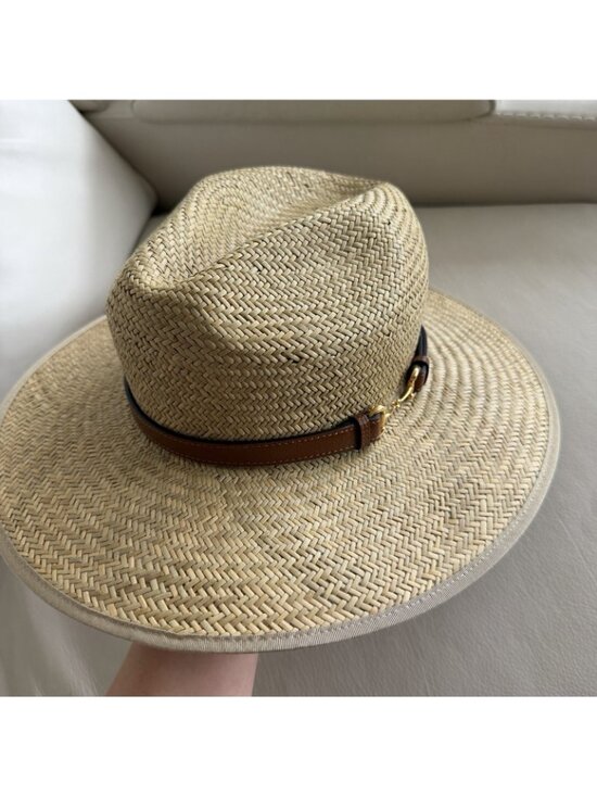 NWT GUCCI Hat Straw Fedora Sz S 100% Authentic